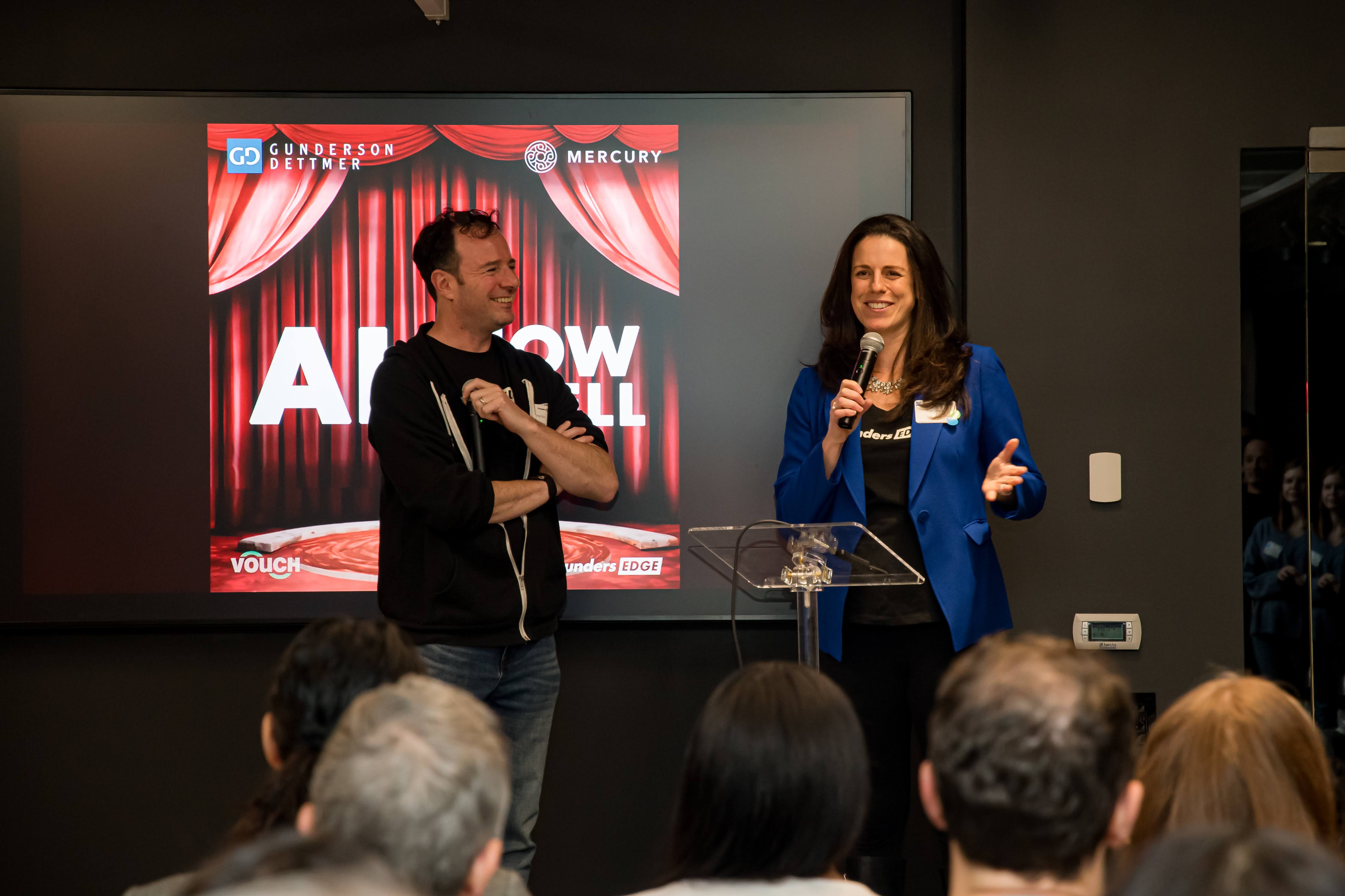 Jess Lynch speaking at an event
